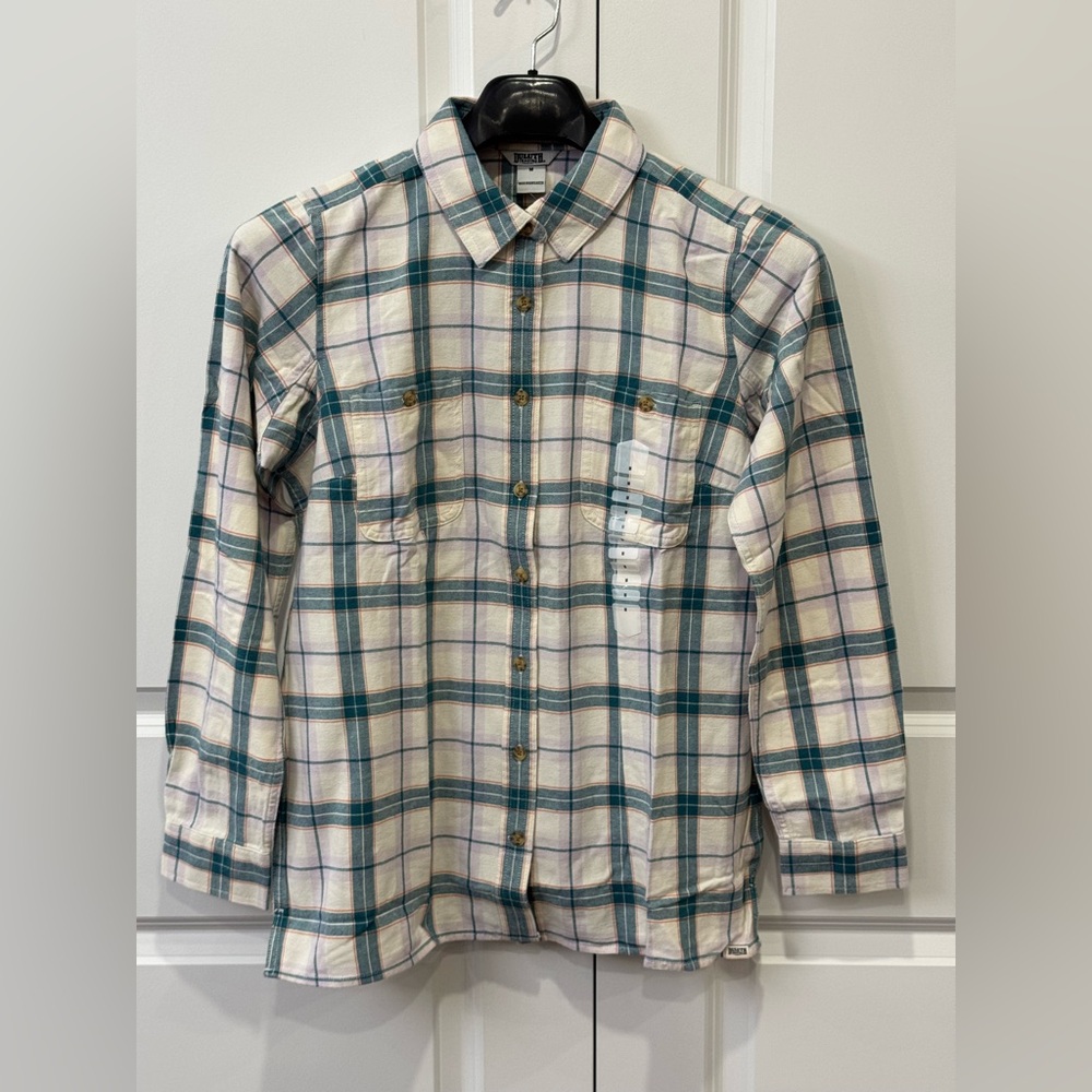 Duluth Trading Long Sleeve Button Shirt Men Medium 100% Cotton